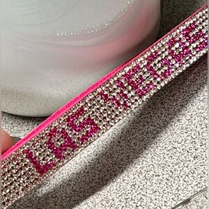 Las Vegas Pink Rhinestone Keychain/wristlet